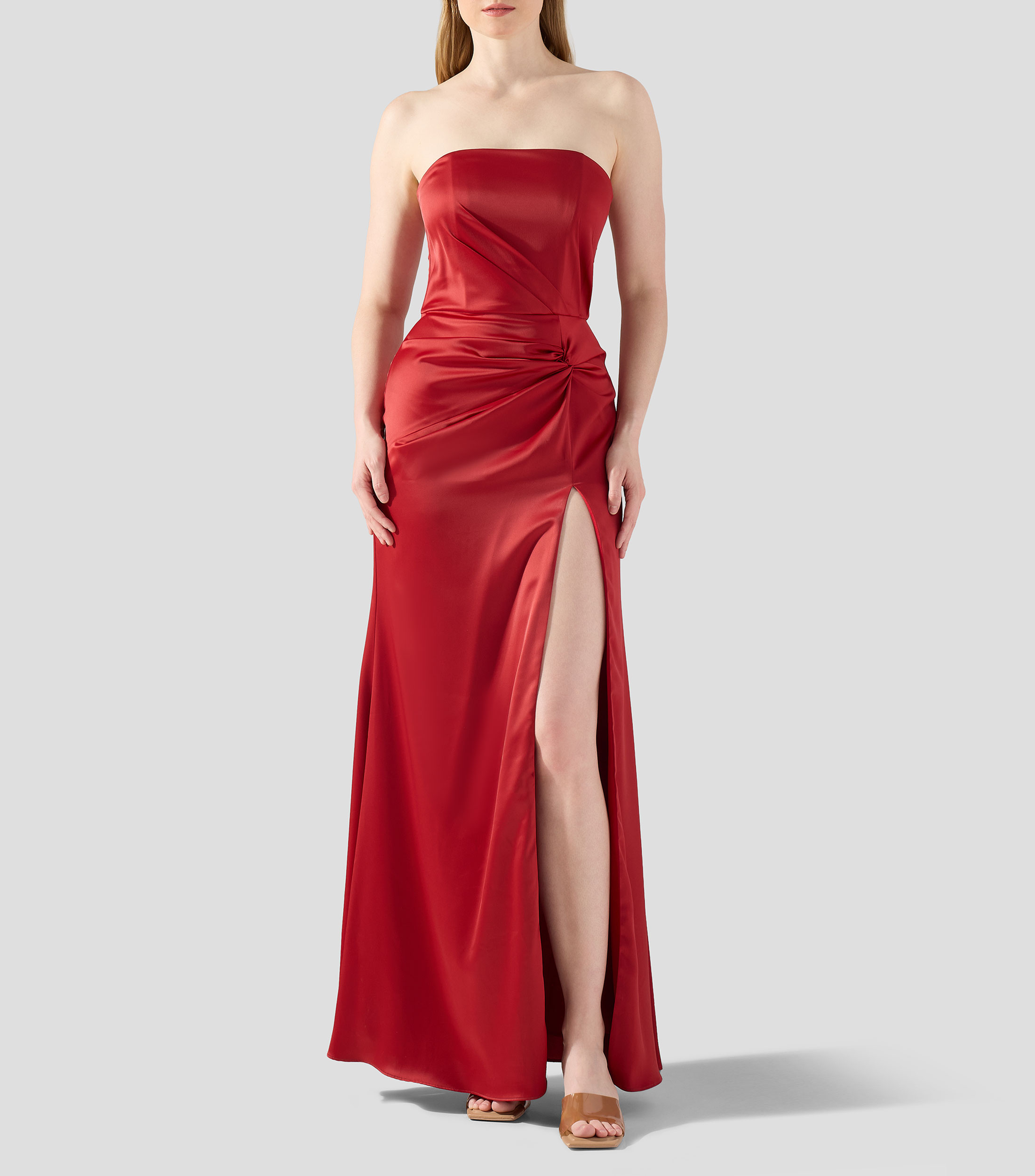Vestido de fiestar largo liso Mujer